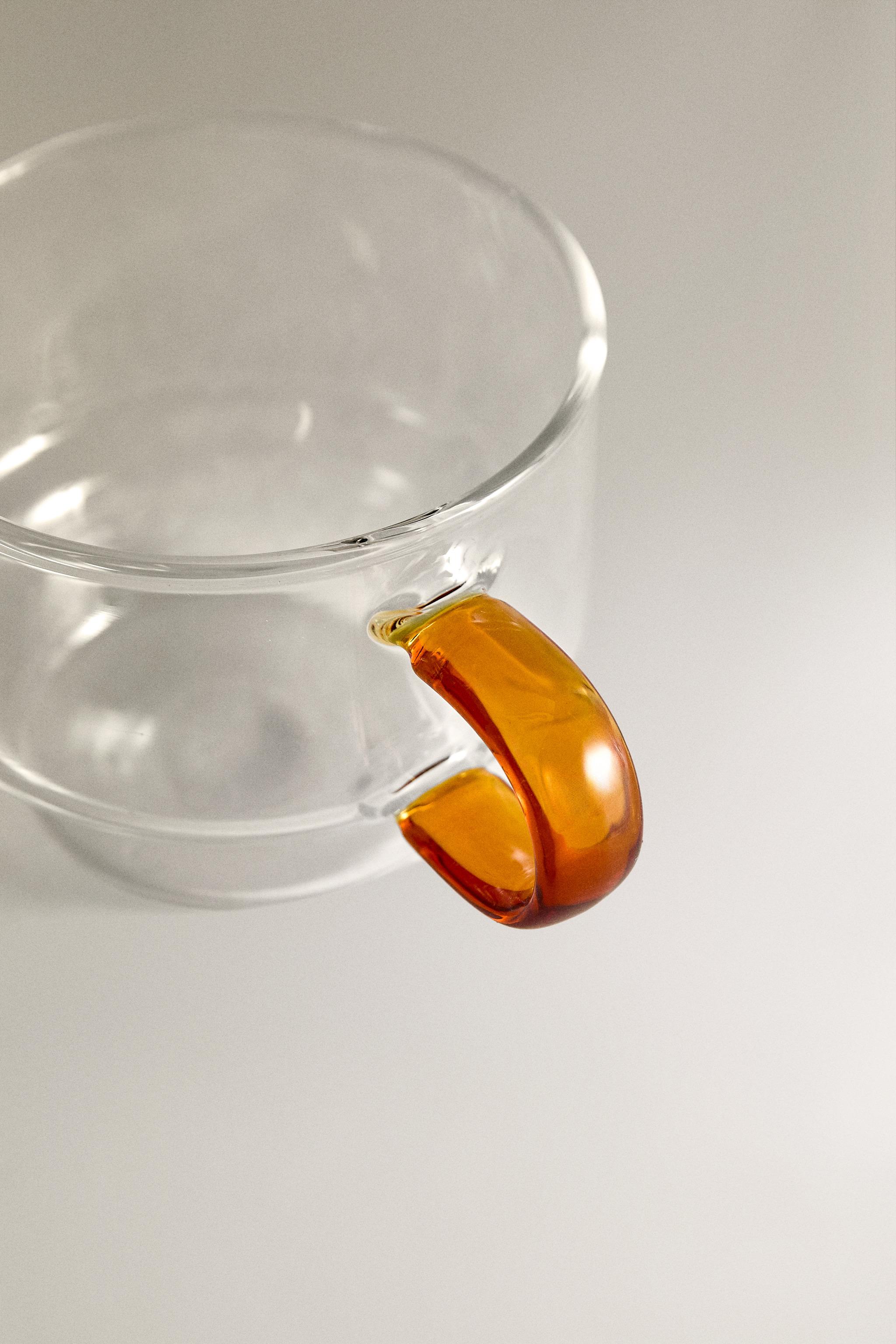 TOUR DE TASSES EN BOROSILICATE ANSE DE COULEUR (ENSEMBLE DE 4)
